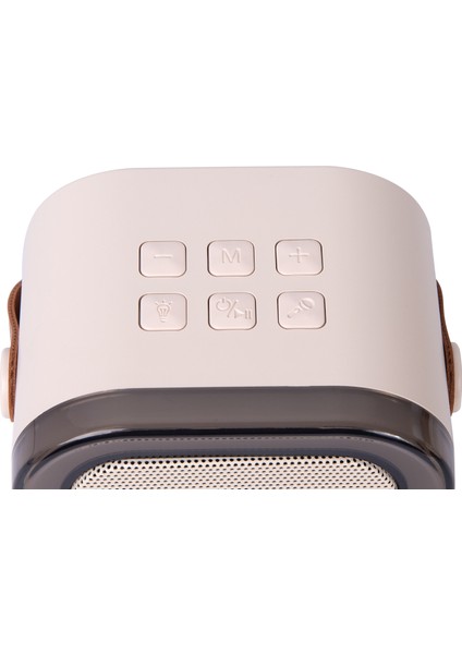 MD-27BT Naos Krem Usb+Tf+Bluetooth Wireless Karaoke Mikrofonlu 5W 800MAH Taşınabilir Speaker fırsatları