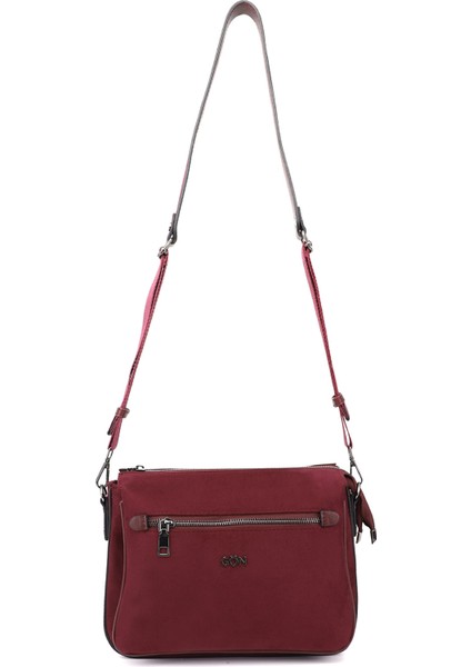 Kadın Bordo Süet Uzun Askılı Omuz Çantası