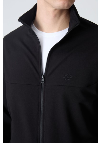 Siyah Pamuklu Kalın Yumuşak Dokulu Comfort Fit Basic Erkek Eşofman Takım - 85260