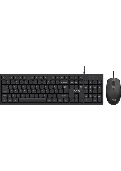 IMK-376T Kablolu Türkçe Q Klavye Mouse Seti | 105 Tuş Ergonomik Tasarım USB 2.0 10 Milyon Tuş Ömrü