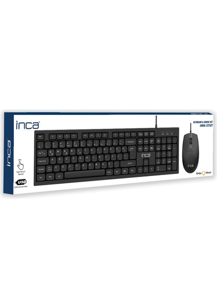 IMK-376T Kablolu Türkçe Q Klavye Mouse Seti | 105 Tuş Ergonomik Tasarım USB 2.0 10 Milyon Tuş Ömrü modelleri