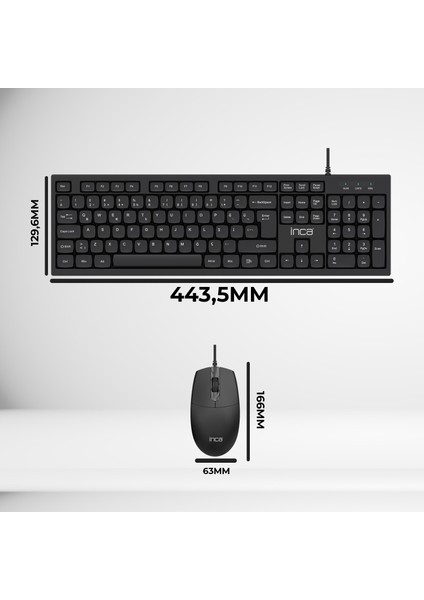 IMK-376T Kablolu Türkçe Q Klavye Mouse Seti | 105 Tuş Ergonomik Tasarım USB 2.0 10 Milyon Tuş Ömrü fırsatları