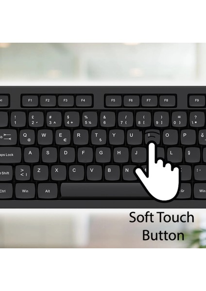 IMK-376T Kablolu Türkçe Q Klavye Mouse Seti | 105 Tuş Ergonomik Tasarım USB 2.0 10 Milyon Tuş Ömrü
