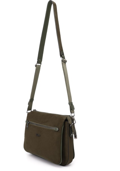 Kadın Haki Süet Uzun Askılı Omuz Çantası modelleri