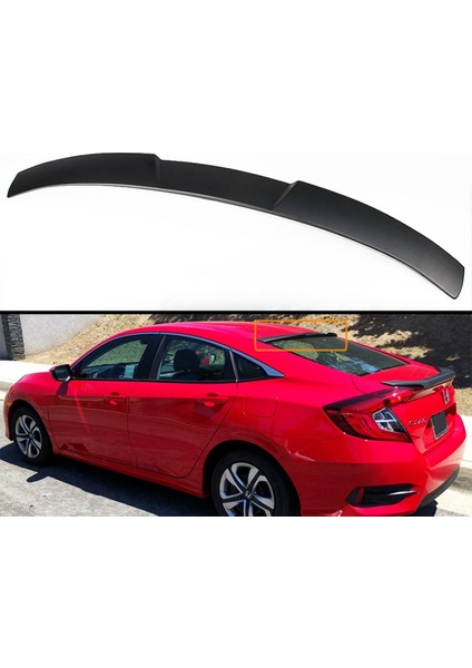 Honda Civic Fc5 2016-2020 Parlak Siyah Cam Üstü Spoiler