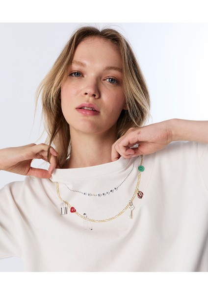 Zincir Aksesuarlı Tişört TW6250070121018