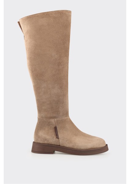 Vizon Deri Kadın Çizme