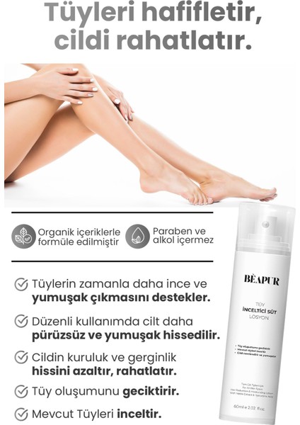 Epilasyon Sonrası Nemlendirici | Tüy İnceltici & Azaltıcı Bakım Sütü 60 Ml modelleri