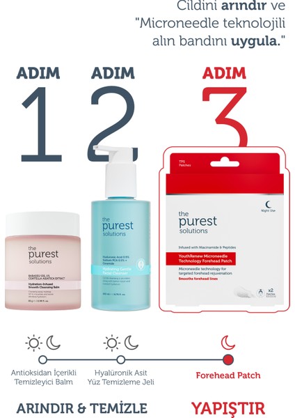 Microneedle Teknolojili Sıkılaştırıcı & Ince Çizgi Karşıtı Alın Bölgesi Patch