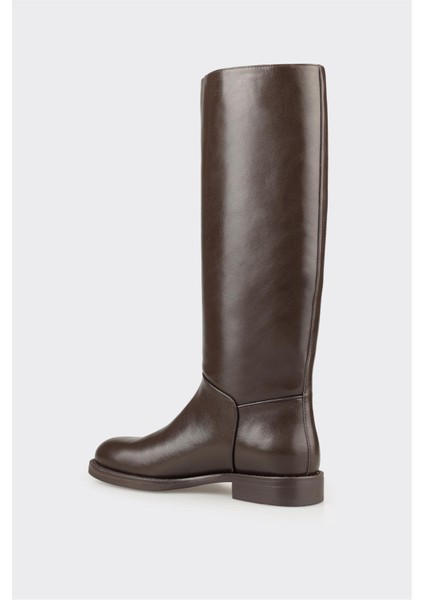 Kahve Deri Kadın Çizme modelleri