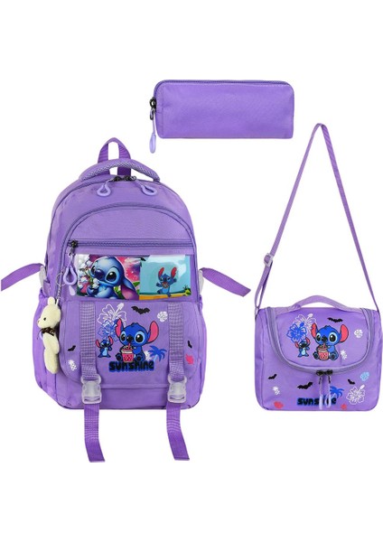 Kore Model Suya Dayanıklı Kız Çocuk Ilkokul Çantası Termal Beslenme ve Kalemlik