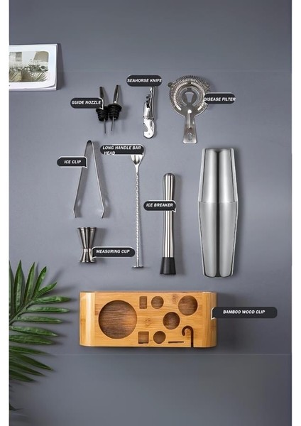 10 Parça Avantajlı Kokteyl Set Boston Shaker (750ml)