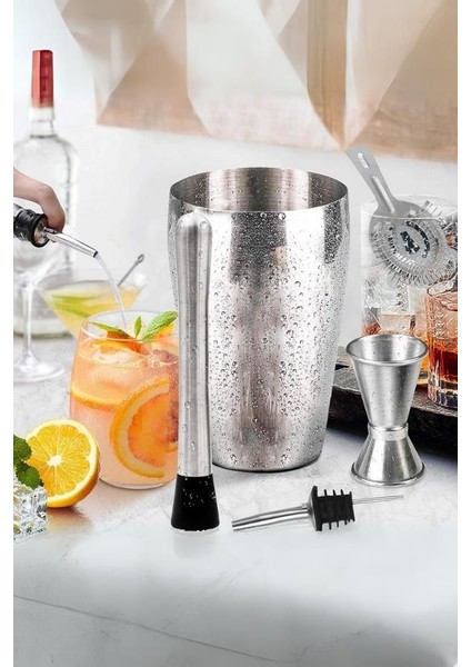 10 Parça Avantajlı Kokteyl Set Boston Shaker (750ml)