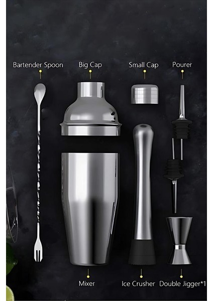 Kokteyl Shaker Seti 6 Parça