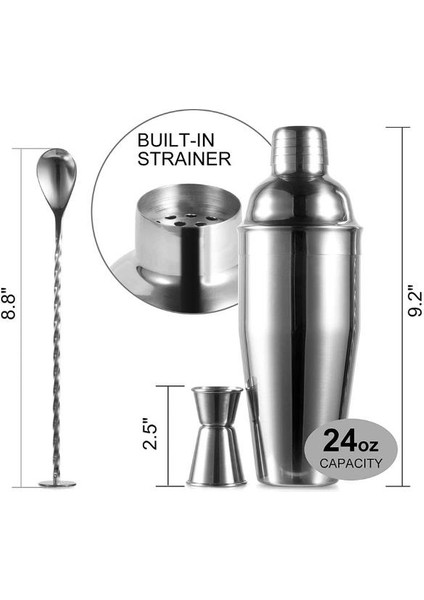 Kokteyl Shaker Seti 3 Parça