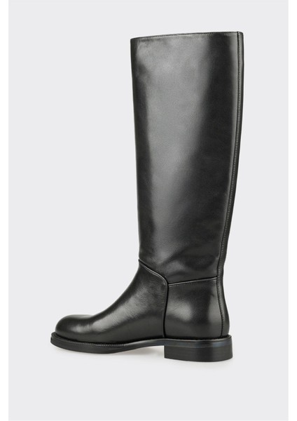 Siyah Deri Kadın Çizme modelleri