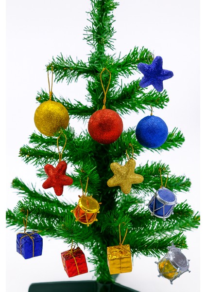 12Lİ Karışık Süs 3 cm 6 Parlak 6 Simli modelleri