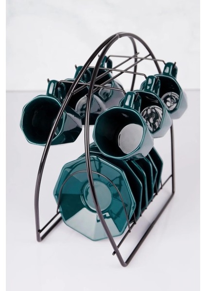 Siyah Fincanlıklı 4'lü Sofra Servis Sunum Seti fiyatları