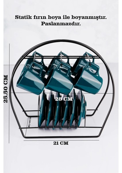 Siyah Fincanlıklı 4'lü Sofra Servis Sunum Seti modelleri