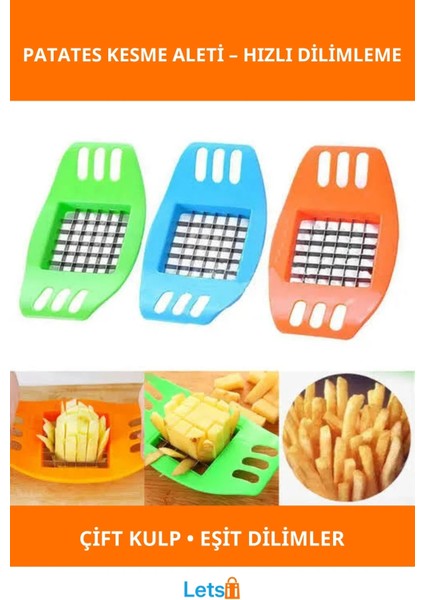 Pratik Patates Kesme Aleti Hızlı ve Düzenli Kesim Aracı