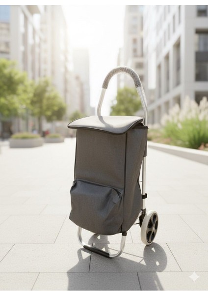 Buzluklu Termal Pazar Arabası – Katlanabilir Alüminyum Şase, Büyük Hacim, Sessiz Tekerlek