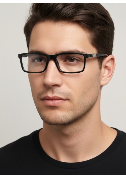 Dikdörtgen Form Modern Erkek Gözlük Çerçevesi – Optik Cam Değişimine Uygun