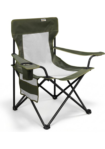 Kamp Sandalyesi, Outdoor, Plaj ve Piknik Için Katlanır Kamp Sandalyesi, Standart Boy - Haki