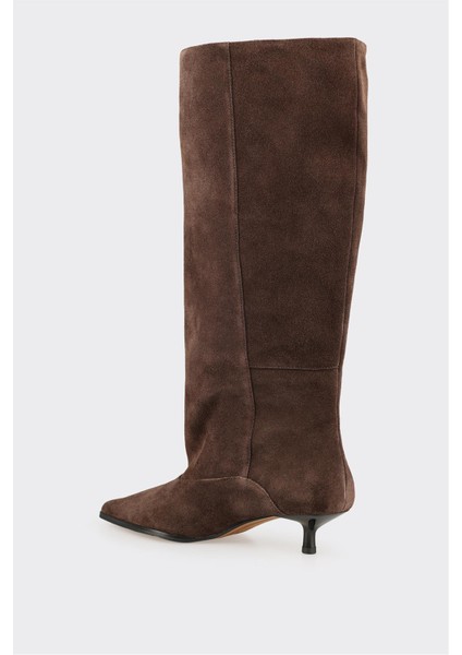 Kahve Deri Kadın Çizme modelleri