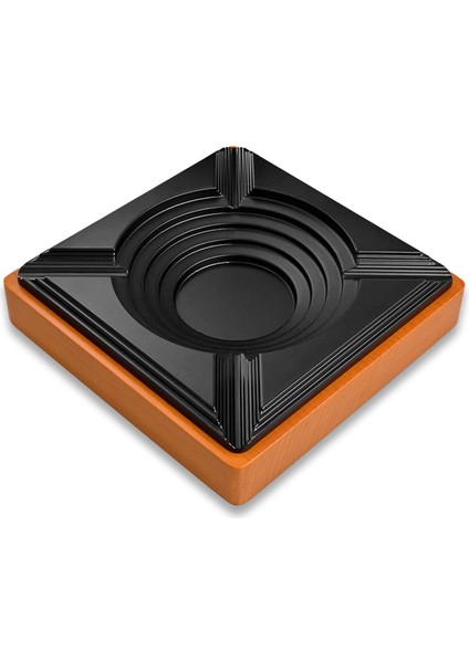 Cigarloong Ahşap Kare Puro Küllüğü Siyah 4lü