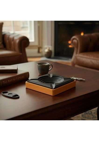 Cigarloong Ahşap Kare Puro Küllüğü Siyah 4lü fiyatları