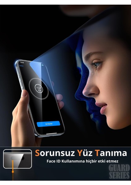 iPhone 17 Uyumlu Hayalet Özellikli Tam Kaplayan Temperli Cam Ekran Koruyucu