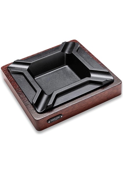 Cigarloong Ahşap Kare Puro Küllüğü Ceviz Siyah 4lü