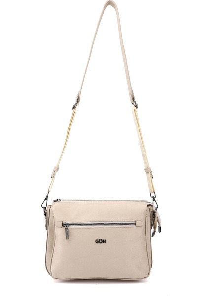 Kadın Bej Süet Uzun Askılı Omuz Çantası