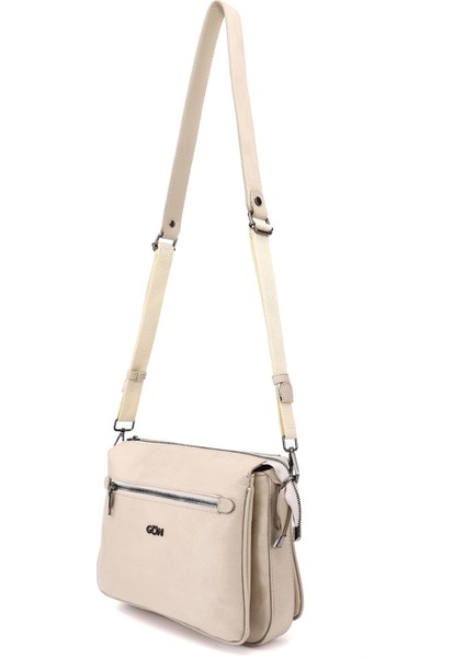 Kadın Bej Süet Uzun Askılı Omuz Çantası modelleri