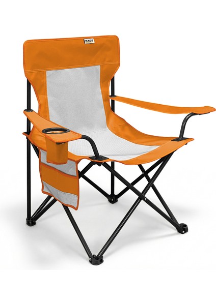 Kamp Sandalyesi, Outdoor, Plaj ve Piknik Için Katlanır Kamp Sandalyesi, Standart Boy - Turuncu