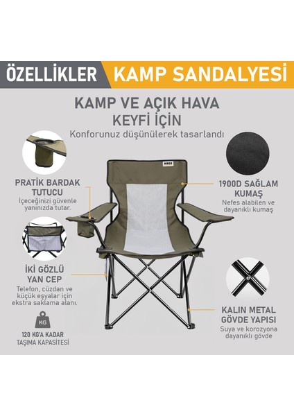 Kamp Sandalyesi, Outdoor, Plaj ve Piknik Için Katlanır Kamp Sandalyesi, Standart Boy - Kırmızı modelleri