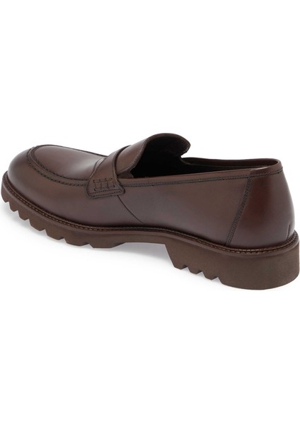 Kahve Hakiki Deri Erkek Casual Ayakkabı - E24S1AY56964-B90
