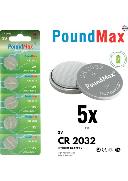 5 Adet CR2032,DL2032 3V Lityum Düğme Pil,airtag,araba Anahtarlık,uzak Kumandalı Araba,terazi ve Tıbbi Cihazlar ile Uyumlu