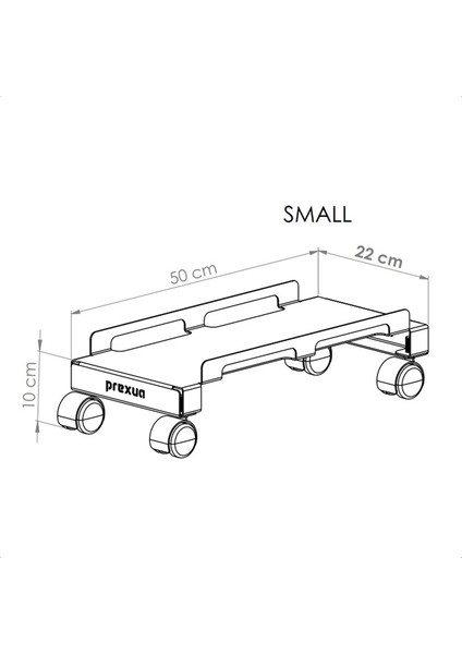 Roller Tekerli Bilgisayar Kasa Standı - Pc Stand - Siyah - Small - RLR5022BL