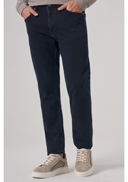 Erkek Lacivert Denim 5 Cep Slim Fit Jean Kot Pantolon fiyatları