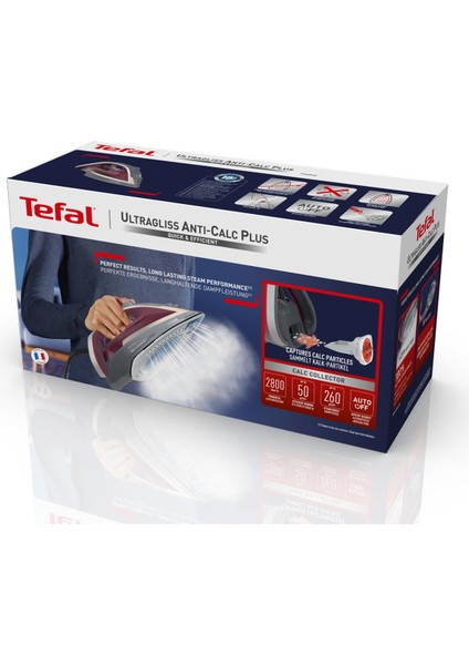 FV6840 Ultragliss Anti Calc Plus 50 gr Sürekli ve 260 gr Şok Buharlı 2800 Watt Buharlı Ütü