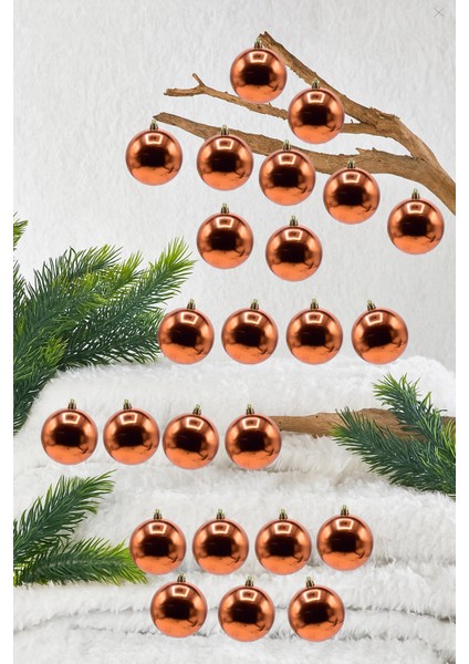 4 cm 24LÜ Bakır Cici Top Mat Yılbaşı Ağacı Süsü