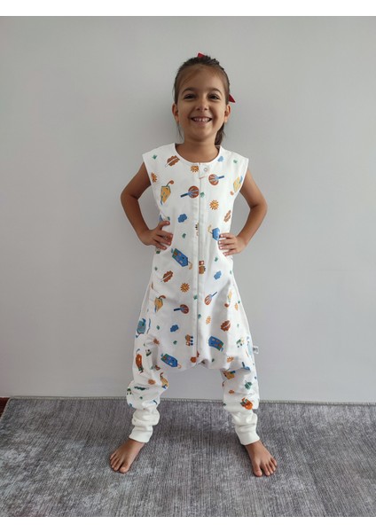 Pamuk Pazen Kolsuz Çocuk Uyku Tulumu Çift Kat Pazen %100 Pamuk Nefes Alan Terletmez Kumaş fırsatları