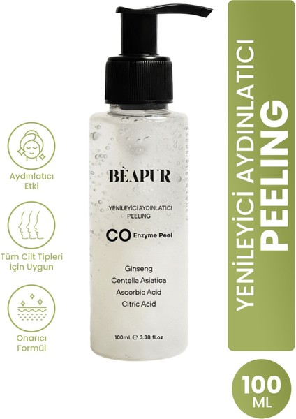 Ölü Deri Arındırıcı & Aydınlatıcı Yüz PEELING | Centella Asiatica Özlü 100 ml