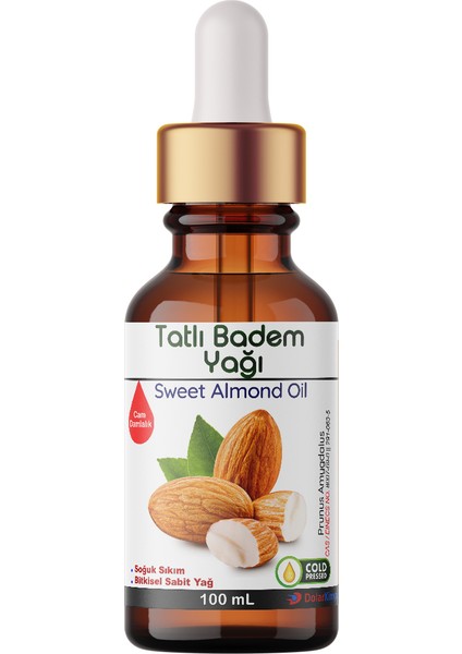 Tatlı Badem Yağı - 100 ml (Soğuk Sıkım Yağ,buhardanlık Esansı,oda Kokusu)