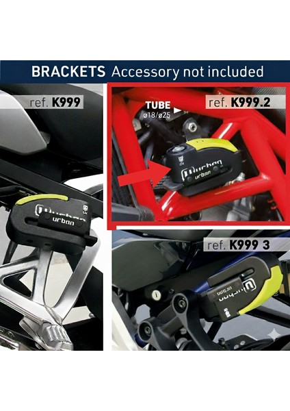 Securıty 999 Alarmlı Disk Kilidi Sabitleme Braketi