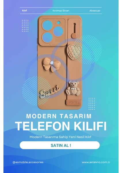 Tecno Spark 10 Pro Uyumlu Kılıf Kahverengi Renk 3D Figürlü Darbe Emici Yumuşak Silikon Kapak indirimleri