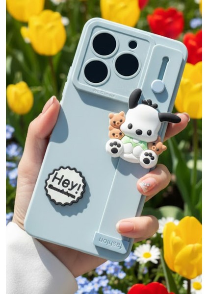 Tecno Spark 10 Pro Uyumlu Kılıf Mavi Renk 3D Figürlü Darbe Emici Yumuşak Silikon Kapak