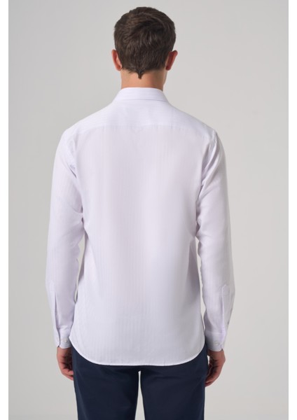 Erkek Beyaz Trend Slim Fit Italyan Yaka Gömlek indirimleri
