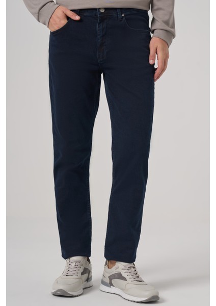 Erkek Lacivert Denim 5 Cep Dynamic Fit Jean Kot Pantolon